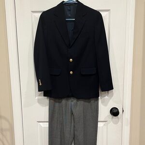 Dillards navy blue Blazer with Izod grey pants. Youth size 12